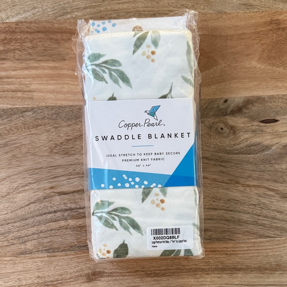 Copper Pearl Large Premium Knit Swaddle Blanket l Fern